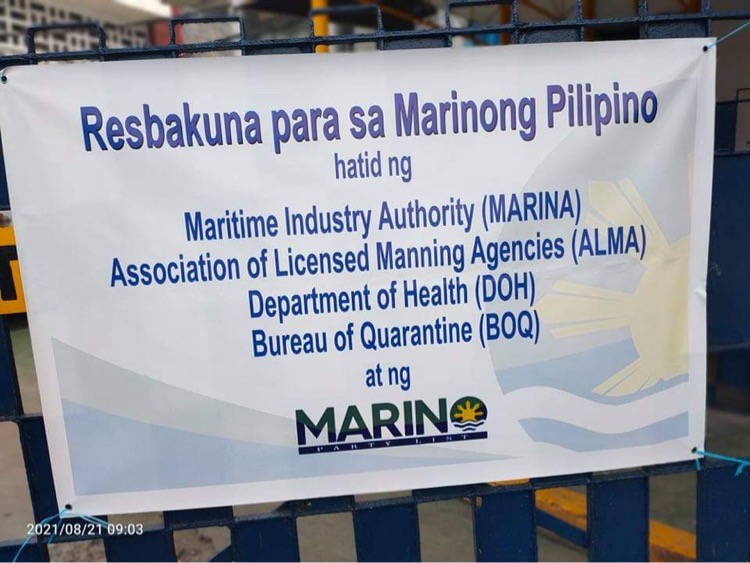 MARINO Partylist assists in the vaccination of 600 seafarers at BOQ Central, Manila